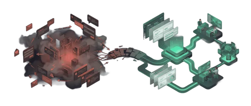 Ilustración de Caos a Orden